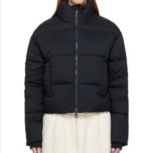 Girlfriend Collective Black Cropped Puffer Jacket